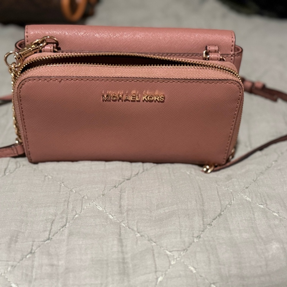 Michael Kors Pink Crossbody Bag with Chain Strap